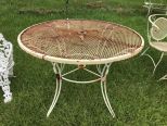 White Wrought Iron Patio Table