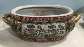 Chinese Satsuma Style Porcelain Bath Basin Pot
