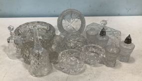 Assorted Group of Pressed and Etched Glass Pieces