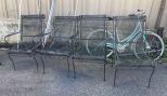 Four Wrought Iron Outdoor Patio Arm Chairs