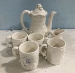 Vintage White Ceramic Tea Set