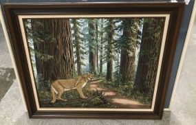 Painting of Cougar by Evelyn Wright