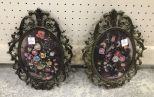 Pair for Ornate Metal Framed Still Life Prints