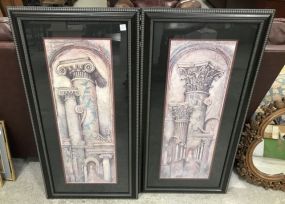 Pair of Grecian Column Prints