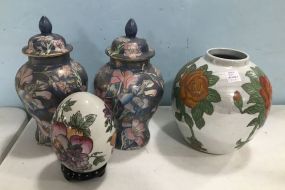 Pottery Vases, and Decorative Egg