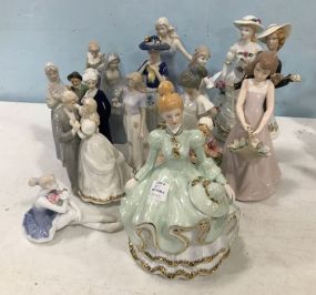 Assorted Collection of Ceramic and Porcelain Lady Figurines
