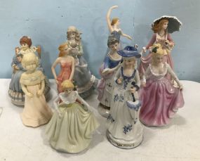 Assorted Collection of Ceramic and Porcelain Lady Figurines