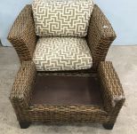 Wicker Patio Club Chair and Ottoman