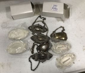 Group of Silver Plated Liquor Decanter Tags