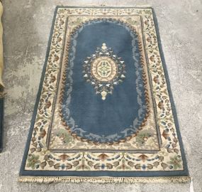 Light Blue Chinese High Pile Area Rug