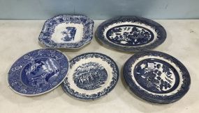 Blue and White Pottery Plates