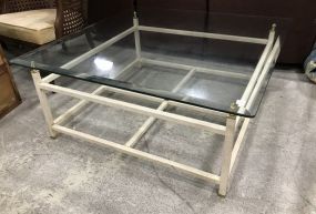 Contemporary Square Glass Top Coffee Table