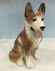 Hand Painted Ceramic Dog Statue