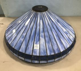 Blue Reproduction Slag Glass Floor Lamp Shade