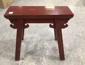 Small Red Oriental Wood Step