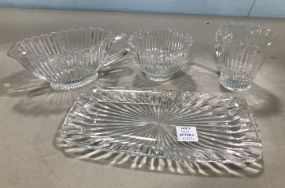 Four Pieces Of Pressed Glass