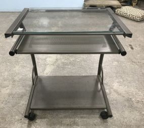 Modern Metal and Glass Computer Desk