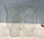 Pair of Clear Glass Hurricane Shades