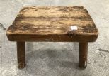 Primitive Pine Hand Carved Foot Stool