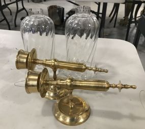 Pair of Wall Mount Brass Sconces