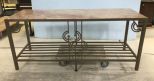 Decorative Metal and Marble Sofa/Wall Table