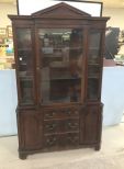 Mahogany Large Door Greek Revival Pedimented China Cabinet