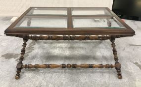 Four Glass Panel Top Cocktail Table