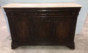 19th Century Victorian Mable Top Sideboard