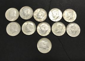 Eleven 1964 Kennedy Half Dollars