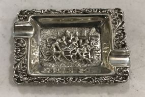 Vintage Silver Plate Embossed Ashtray