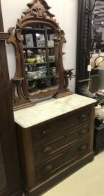 Antique Victorian Marble Top Dresser