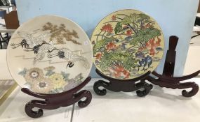 Two Large Decorative Hand Painted Chargers