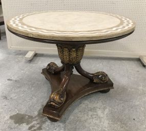 Antique Reproduction Italian Round Foyer Pedestal Table