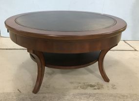 Modern Cherry Round Two Tier Coffee Table