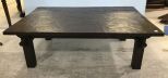 Large Oriental Style Carved Wood Coffee Table