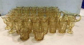 Large Group of Amber Glassware