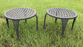 Two Pair of Cast Metal Side Table