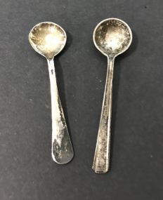 Two Antique Sterling Salt Spoons
