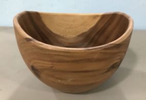 Hand Carved Wood Salad Bowl