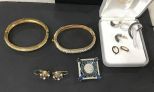 Costume Jewelry Bracelets, Pins, and Earrings