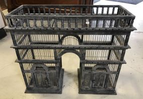 Painted Distressed Wood Bird Cage