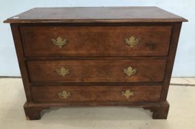 Three Drawer Early Walnut Federal Chest