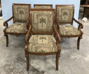 Four Modern French Style Arm Chairs