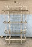 White and Brass Baker's Rack