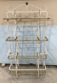 White and Brass Baker's Rack