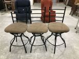 Three Modern Black Bar Stools