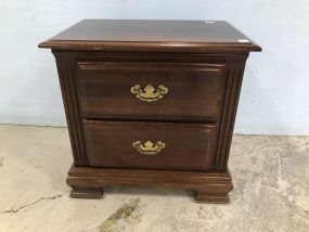 Two Drawer Early American Style Night Stand