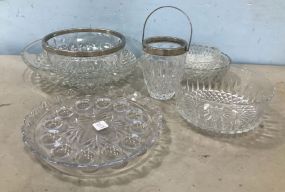 Group of Pressed Glass Serving Pieces
