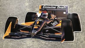 Genuine Draft Tin Indy Car Sign