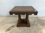 Vintage Bunching Square Top Pedestal Table